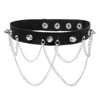 Punk Rock En Cuir Collier Personnalité Mode Tendance Bondage Collier Clavicule Chaîne Sexy Bijoux main image 6