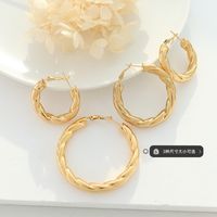 Niche Light Luxury Design Button Pattern Hollow Earrings Titanium Steel Plated 18k Real Gold Earrings Jewelry main image 4