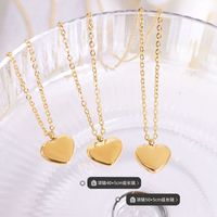 Cross-border Peach Heart Love Necklace  New Trendy 18k Real Gold Plating Titanium Steel Sweater Chain main image 3