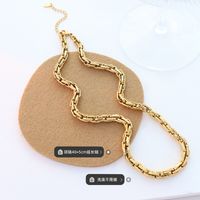 2021 Titanium Steel Chain Necklace With 18k Real Gold Plating Cross-border Hot-selling Necklace Jewelry main image 3