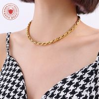 2021 Titanium Steel Chain Necklace With 18k Real Gold Plating Cross-border Hot-selling Necklace Jewelry main image 5