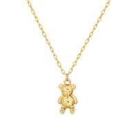 2021 Fall Cute Bear Chubby Pendant Necklace Korean New Titanium Steel Clavicle Chain Jewelry main image 6