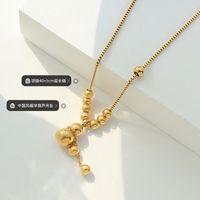 Blessing Gourd Pendant Necklace New 18k Gold Plated Titanium Steel Clavicle Chain Jewelry main image 3