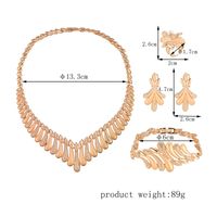 New Fashion Simple Alloy First Necklace And Earrings Four-piece Bridal Wedding Jewelry Set main image 5