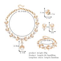 New Fashion Simple Alloy First Necklace And Earrings Four-piece Bridal Wedding Jewelry Set main image 5