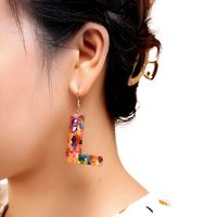 2021 New Style Colorful Resin Shell Letter Earrings Exaggerated Personality Summer Vacation Earrings main image 5