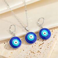 Nouveaux Bijoux Yeux Bleu Foncé Créatif Oeil Turc Boucles D'oreilles Clavicule Chaîne main image 5