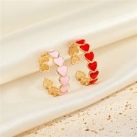 Cross-border New Jewelry Simple Red Pink Love Heart Surround Ring Opening Adjustable Index Finger Ring main image 1