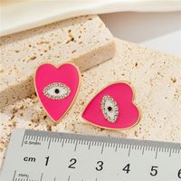 European And American Jewelry Personality Peach Heart-shaped Eyes Diamond Earrings Creative Earrings main image 3