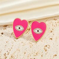 European And American Jewelry Personality Peach Heart-shaped Eyes Diamond Earrings Creative Earrings main image 5