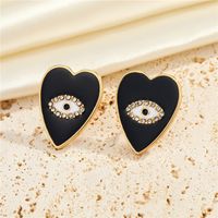 European And American Jewelry Personality Peach Heart-shaped Eyes Diamond Earrings Creative Earrings main image 6
