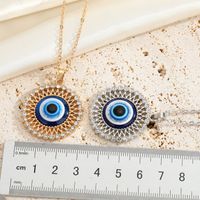 New Devil's Eye Necklace Point Rhinestone Flower Turkey Eye Necklace Pendant Foreign Trade Jewelry main image 5