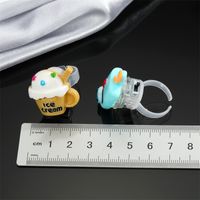 Cross-border Cute Cake Luminous Ring Creative Cartoon Children's Toy Ring Adjustable Index Finger Ring main image 3