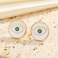 European And American New Jewelry Simple Big Circle Upper Eyelashes Dark Green Eyes Earrings Creative Earrings main image 4