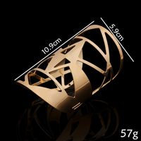 European And American Exaggerated Personality Geometric Hollow Metal Wide Bracelet Open Bracelet Arm Ring Trend Jewelry main image 4