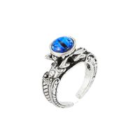 New Retro Trend Blue Bead Devil's Eye Ring Alloy Skull Ring Cross-border Jewelry main image 1