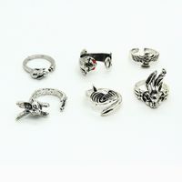 New Trend Personality Retro Animal Ring Metal Rabbit Eagle Kitten Ring Cross-border Jewelry main image 1