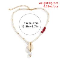 Idyllic Holiday Style Hit Color Rice Bead Shell Woven Necklace Ethnic Stitching Imitation Pearl Clavicle Necklace main image 5