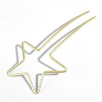 New Metal Hairpin Five-pointed Star Love Headdress Fashion Simple Hairpin Plate Hairpin Hair Accessories Behind The Head sku image 7