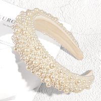 New Thick Sponge Headband Female Retro Size Pearl Pressure Hair Headdress sku image 5