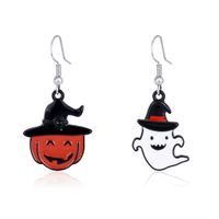 New European And American Halloween Funny Creative Magic Hat Pumpkin Ghost Earrings Holiday Cartoon Earrings sku image 1