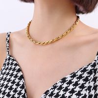 2021 Titanium Steel Chain Necklace With 18k Real Gold Plating Cross-border Hot-selling Necklace Jewelry sku image 3