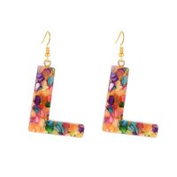 2021 New Style Colorful Resin Shell Letter Earrings Exaggerated Personality Summer Vacation Earrings sku image 1