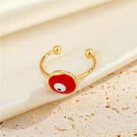 Cross-border New Jewelry Simple Round Eye Alloy Ring Multicolor Adjustable Opening Index Finger Ring sku image 1