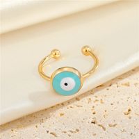 Cross-border New Jewelry Simple Round Eye Alloy Ring Multicolor Adjustable Opening Index Finger Ring sku image 2