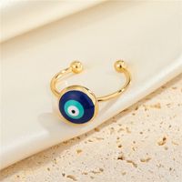 Cross-border New Jewelry Simple Round Eye Alloy Ring Multicolor Adjustable Opening Index Finger Ring sku image 3