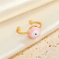 Cross-border New Jewelry Simple Round Eye Alloy Ring Multicolor Adjustable Opening Index Finger Ring sku image 4