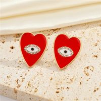 European And American Jewelry Personality Peach Heart-shaped Eyes Diamond Earrings Creative Earrings sku image 1