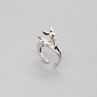 Retro Personality Alloy Deer Ring Trend Cute Open Animal Ring Finger Ring Female Cross-border Jewelry sku image 1