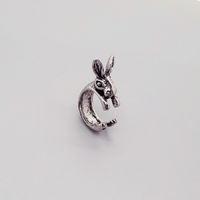 New Trend Retro Rabbit Ring Female Personality Ancient Silver Open Animal Ring Cross-border Jewelry sku image 1