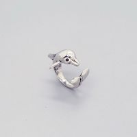 Cross-border Jewelry Simple Open Animal Ring Your Female Retro Fashion Trend Cute Metal Little Dolphin Ring sku image 1