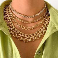 Punk Exaggerated Claw Chain Twist Chain Necklace Hip Hop Metal Mix And Match Hollow Clavicle Chain sku image 1