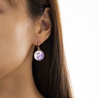European And American Simple Geometric Dripping Oil Butterfly Gossip Tai Chi Earrings Retro Color Metal Earrings sku image 1