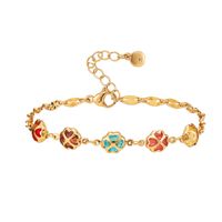 Fashion Bracelet Female Color Zircon Geometric Jewelry Copper Plated 18k Real Gold Small Jewelry For Friends sku image 1