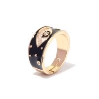 Geometric Dripping Oil Devil's Eye Ring Electroplated Copper Micro-inlaid Personality Fashion Adjustable Ring sku image 4