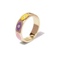 Korean Simple Fashion Geometric Eyes Sun Flower Ring Personality Retro Copper Plated Dripping Open Ring sku image 2