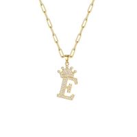 Fashion Zircon Crown 26 English Letter Pendant Trendy Simple Personality Necklace Necklace sku image 5