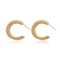 Fashion C Shape Plating Alloy Artificial Gemstones Earrings Ear Studs sku image 1