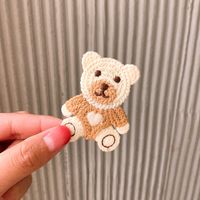 Early Autumn New Knitted Children Bear Hairpin Cute Bangs Clip Bb Clip sku image 2