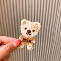 Early Autumn New Knitted Children Bear Hairpin Cute Bangs Clip Bb Clip sku image 3