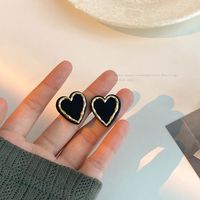 Two-tone S925 Silver Needle Love Earrings Simple Small Exquisite Earrings Fashion New Trendy Earrings sku image 1