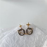 Creative Asteroid Earrings Temperament Korean Personality Planet Earrings New Retro Silver Needle Earrings sku image 1