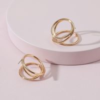 Fashion Jewelry Coil Winding Stud Earrings Metal Earrings sku image 1