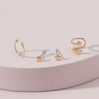 Fashion Jewelry Unilateral Asymmetrical Star Earring Ear Clip Earring Set sku image 1