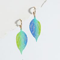 Fashion Jewelry Hollow Color Leaf Earrings sku image 1