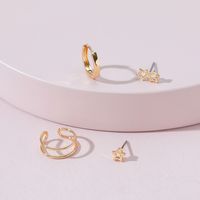 Qingdao Davey European And American Fashion Jewelry Xingx Ear Clips And Ear Studs Copper Eardrop Earring Set Unilateral Earrings sku image 1